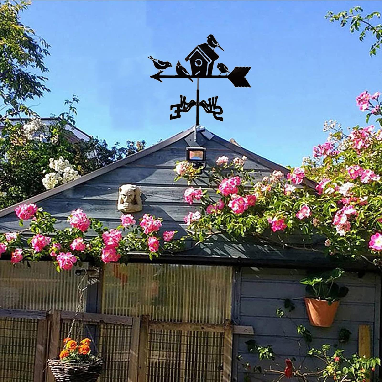 Girouette de toit, ailettes de mesure du vent en forme d'animal, indicateur de direction du vent de jardin, piquet pour balcon, jardin, bateaux, girouette décorative pour espaces extérieurs