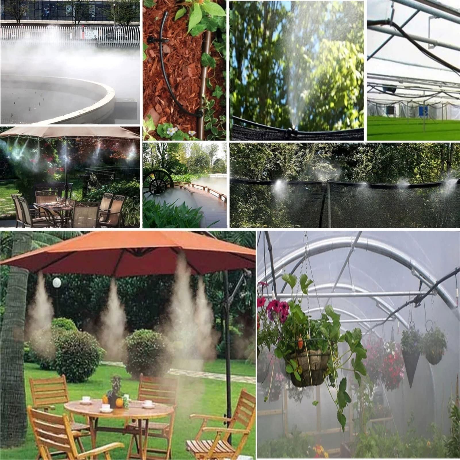 Boquillas de nebulización para patios, Boquilla de microniebla alta presión latón, 24 Uds., 0,1-1,0mm, conector rápido 3/8 pulgadas, rosca 3/16