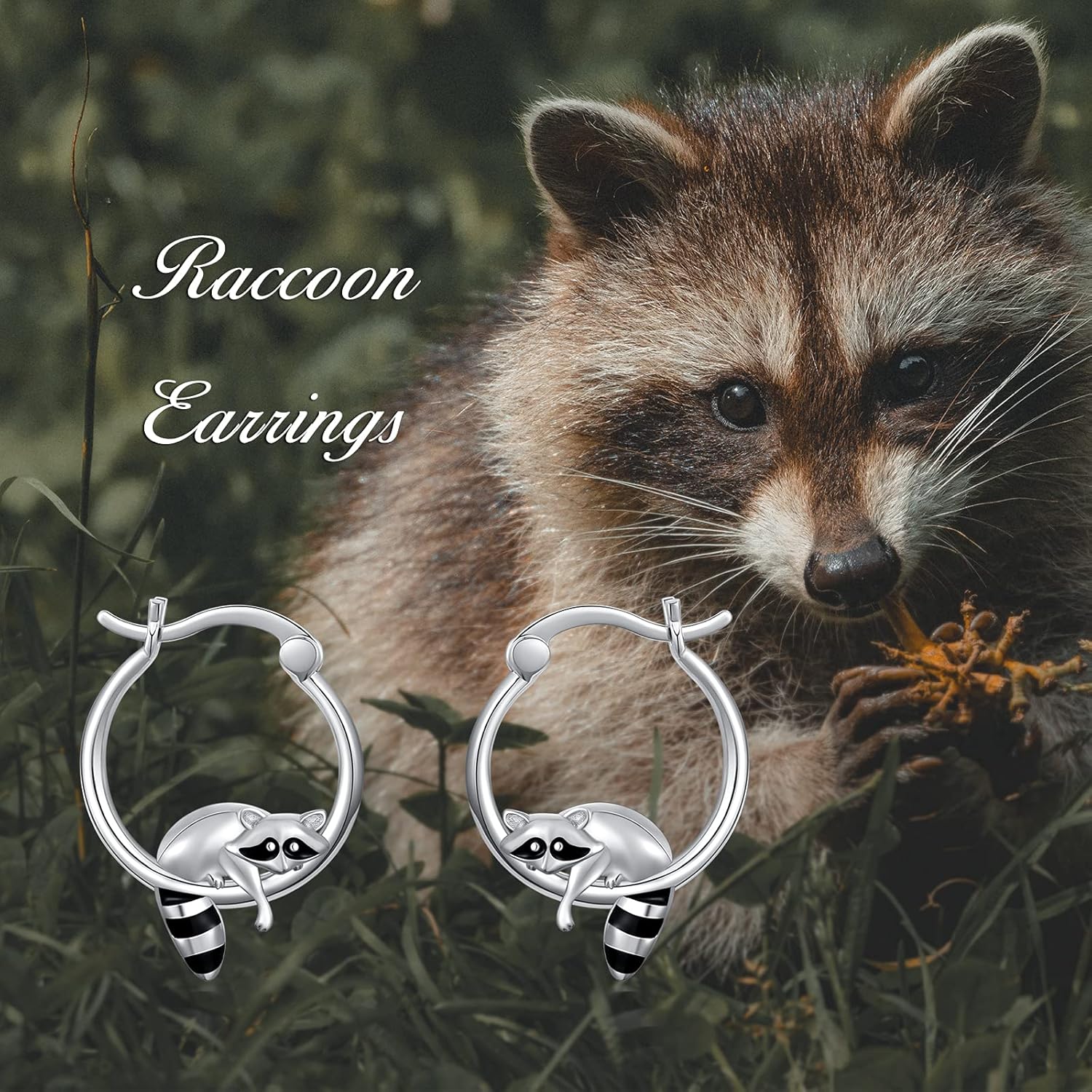 Mothers Day Gifts Raccoon/Koala/Sloth/Bear/Hippo/Dinosaur/Hedgehog/Pig/Bunny/Fox/Wolf Hoop Earrings for Women Girls 925 Sterling Silver Animal Huggie Hoop Earrings Jewelry - Image 6