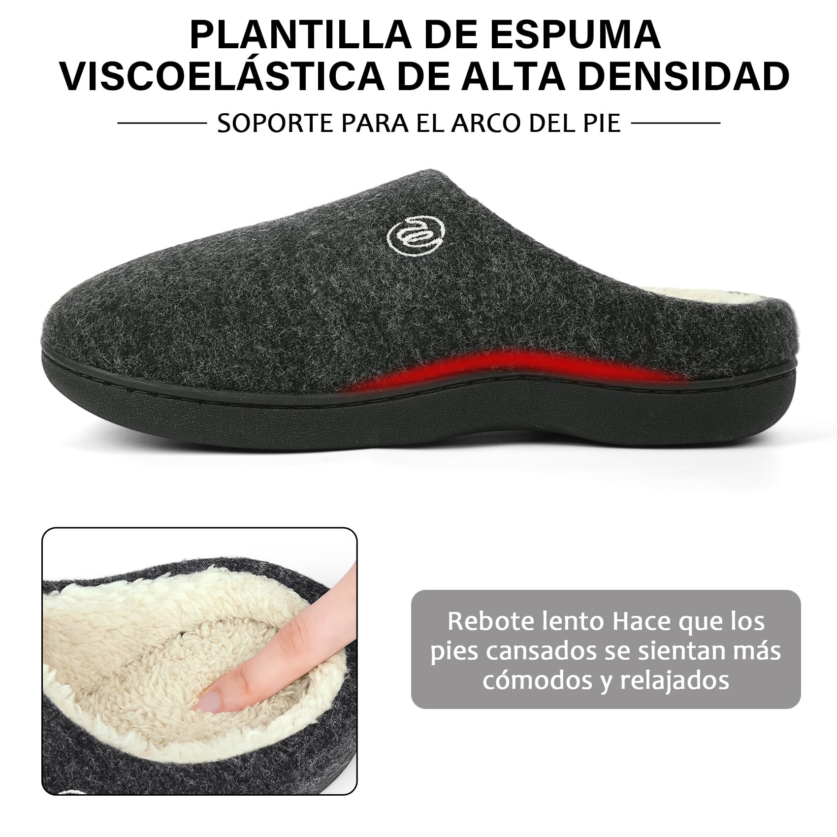 Wostock Inverno Pantofole Donna Ciabatte Uomo Sherba Ciabatte Caldo Comode Scarpe da Casa Antiscivolo Memoria Schiuma Pantofole Interno Esterno