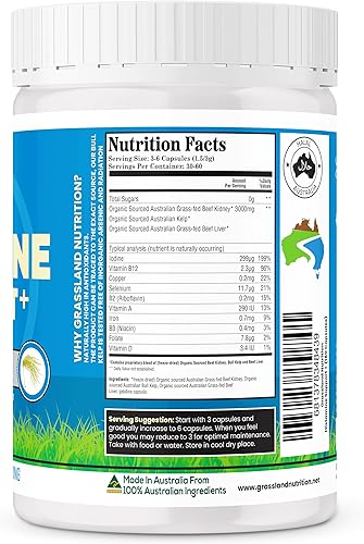 Miniatura 2 de GRASSLAND NUTRITION 100% orgánico australiano mezcla de órganos renales de carne de res con soporte de histamina - Soporte de histamina, alto en DAO