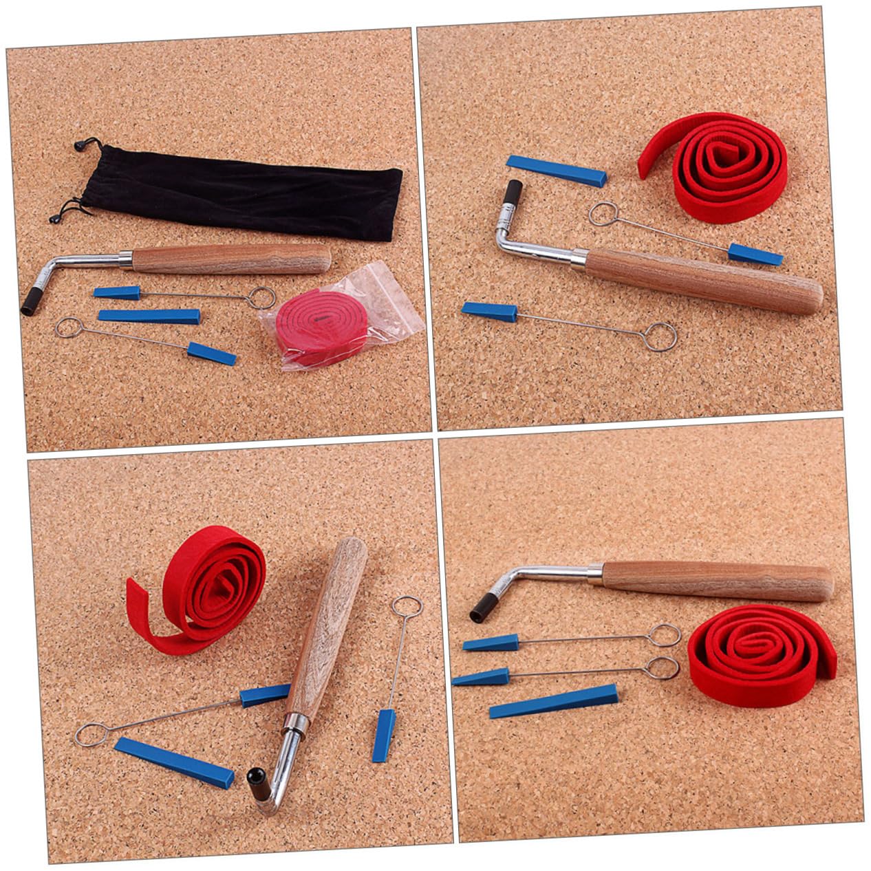 Kit Strumenti Accordatura Pianoforte D201 Chiave Nera a Testa | ‑shape, Metallo Panno Legno, Lavori di Regolazione e Fissaggio, Trasporto Semplice