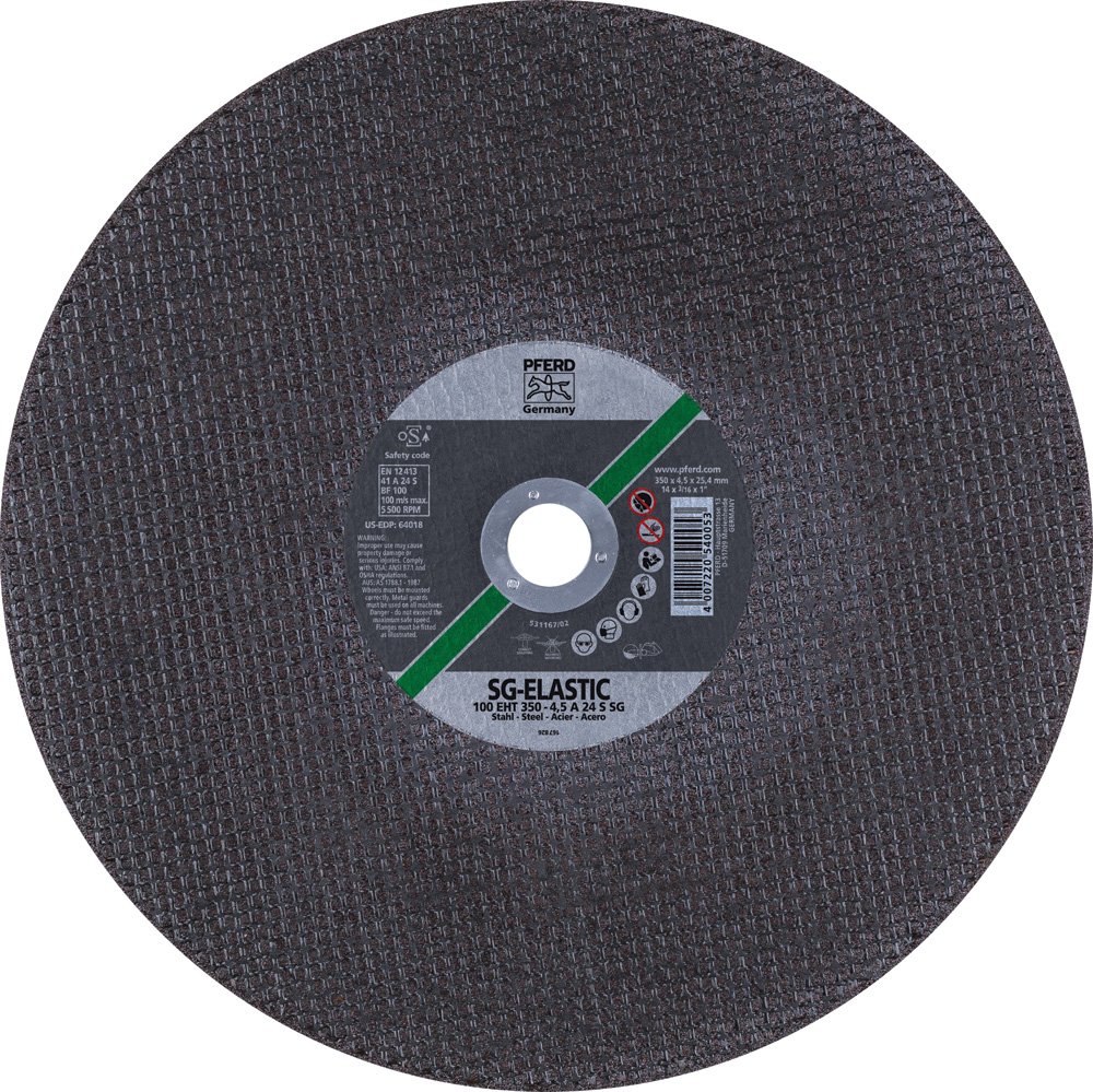 PFERD 64018 Large Diameter Cut-Off Wheel, Type 1, Aluminum Oxide A, 14