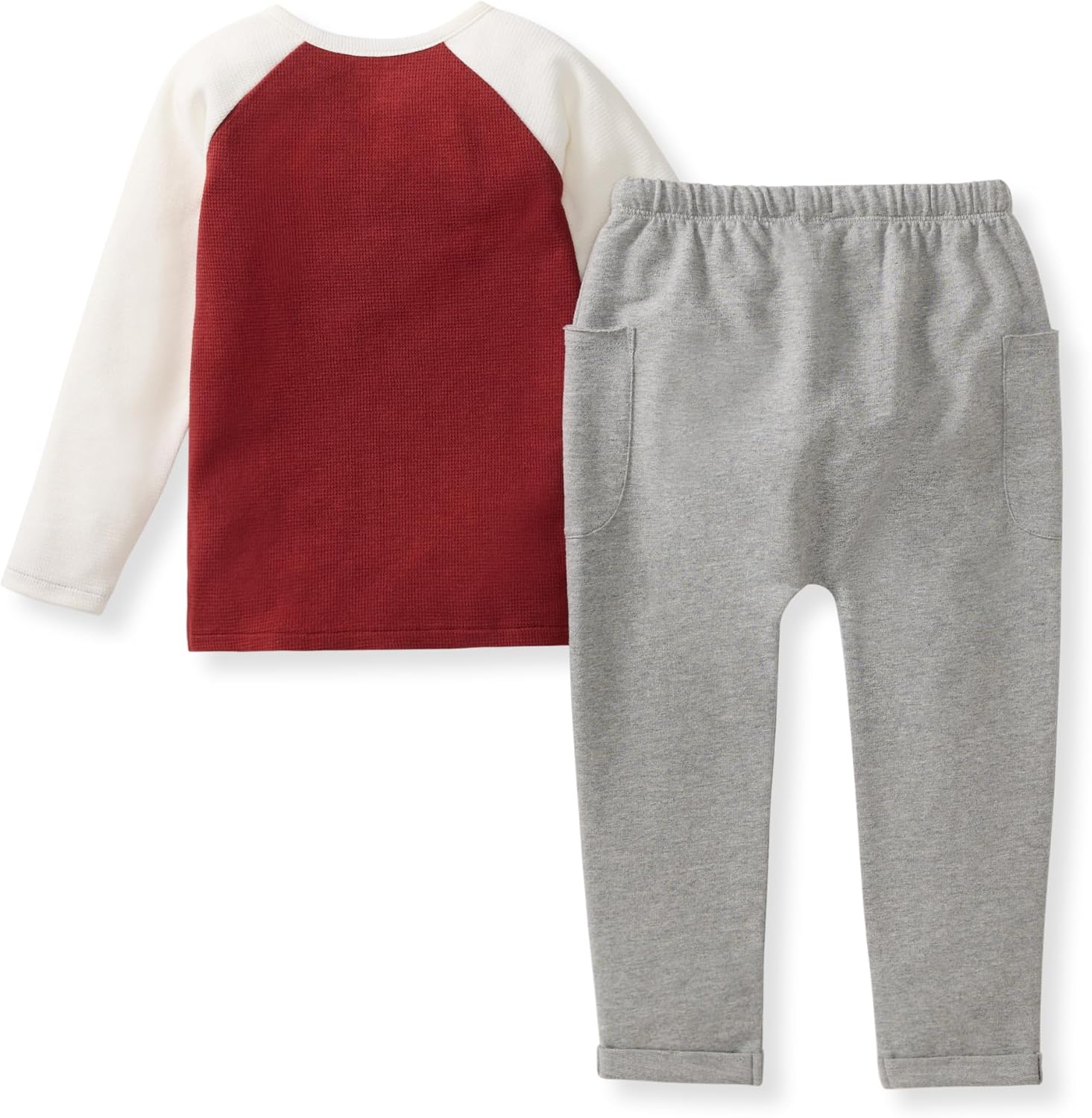 Burt's Bees Baby Boys Shirt and Pant Set, Long Sleeve Top & Bottom Outfit Bundle, 100% Organic Cotton
