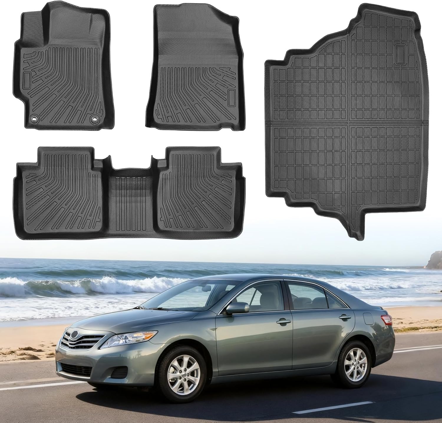 Floor Mats for Tesla Model 3 Highland 2026 2025 2024 All Weather TPE Full Set Cargo Liners Pink XPE Carpet Protector Durable Trunk Cover Car Mats Waterproof Matt Set Odorless Accessories