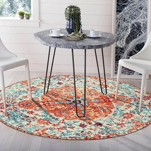 Miniatura 224 de Lahome Alfombra bohemia con medallón floral de 3 x 5 pies, suave, impresa, para baño, cocina, entrada, vestíbulo, vintage, antideslizante, lavable