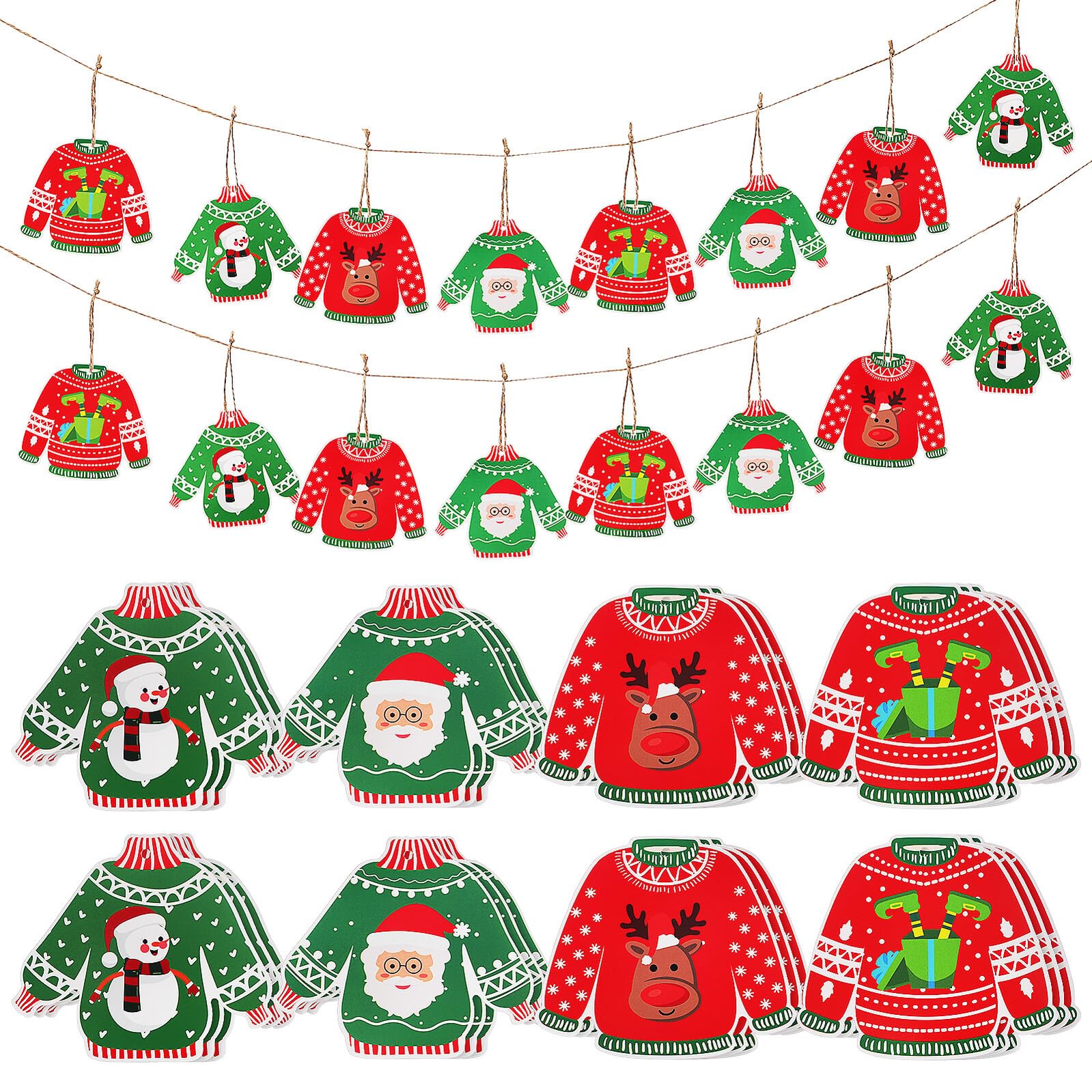 Decoración para fiestas navideñas y hogar con adornos de suéter para árbol de Navidad