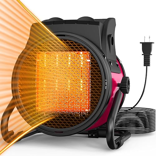 Outdoor Patio Heater, 1500W Outdoor Heaters for Patio Overheat Protection, 3S Fast Heating, Garage Heaters with Long Cord for Greenhouse, Patios, Outdoor Use