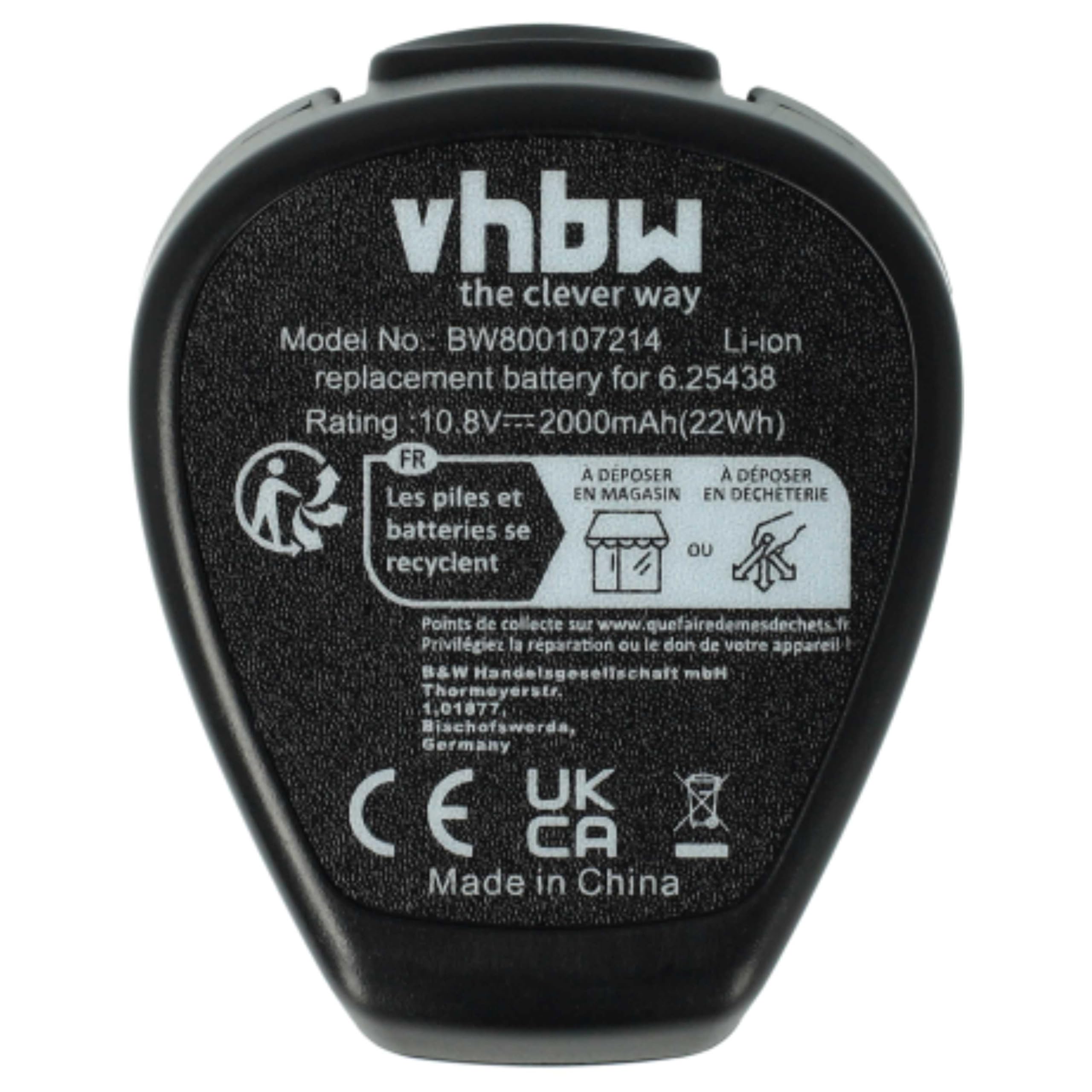 vhbw 2X Batterie Compatible avec Metabo PowerMaxx BS Quick Basic