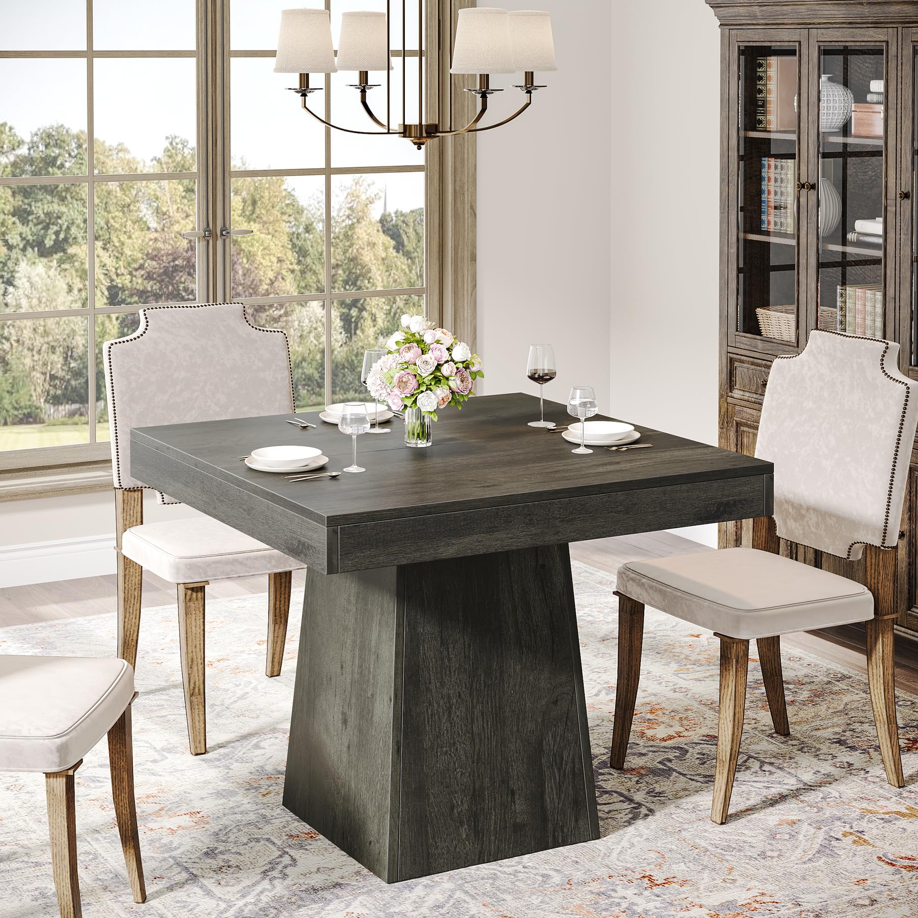 Square Pedestal Kitchen Tables: Modern Design & Spacious Living Solutions