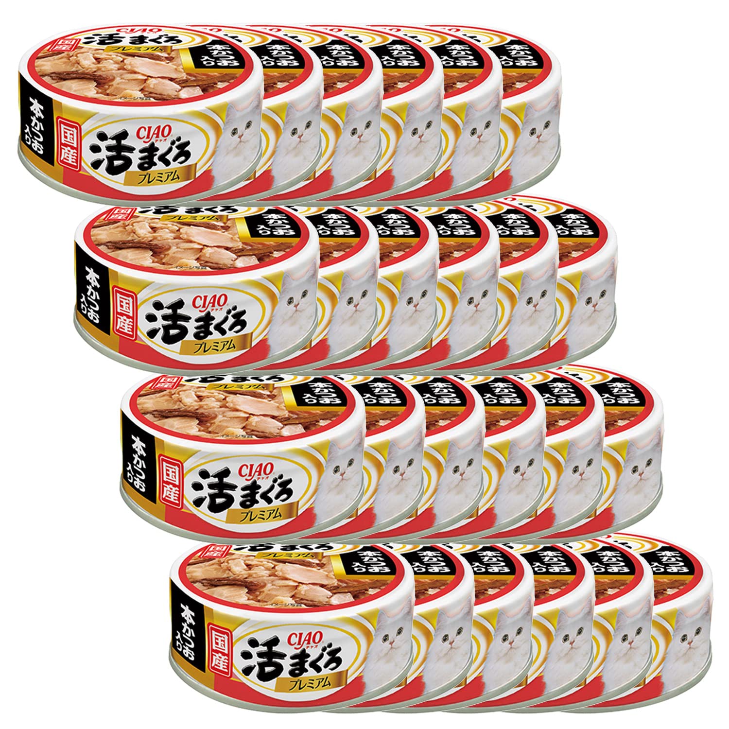 CIAOチャオ「活まぐろプレミアム」国産 70g×72缶 （3種の味） CIAO