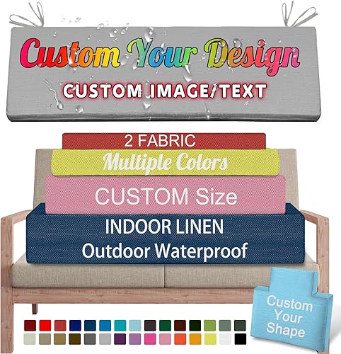 Greaxid Cojín de banco personalizado, cojines de asiento de ventana personalizados, reemplazo de cojín de sofá para muebles de patio