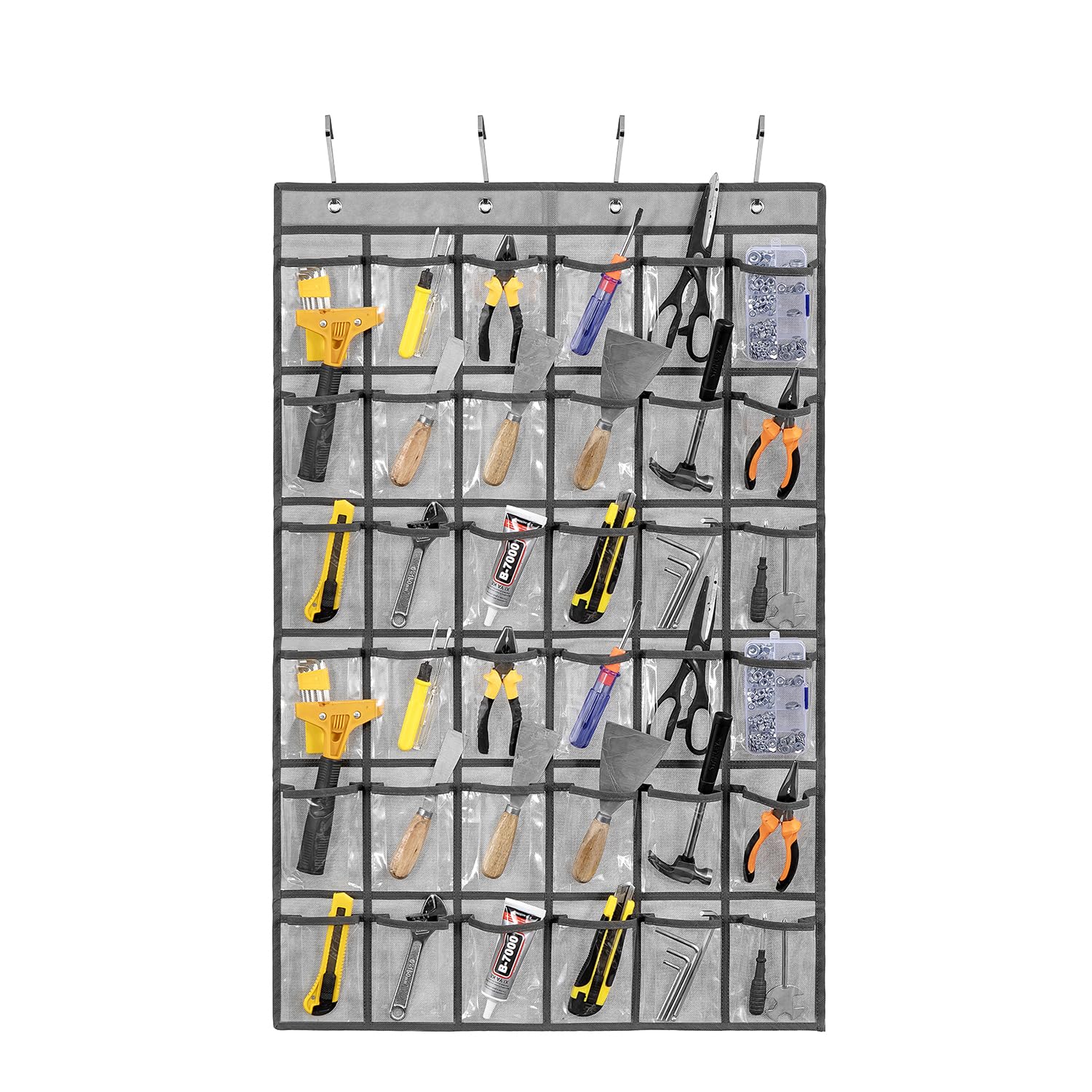 Organiseur de vis à 36 poches transparentes en tissu haute résistance