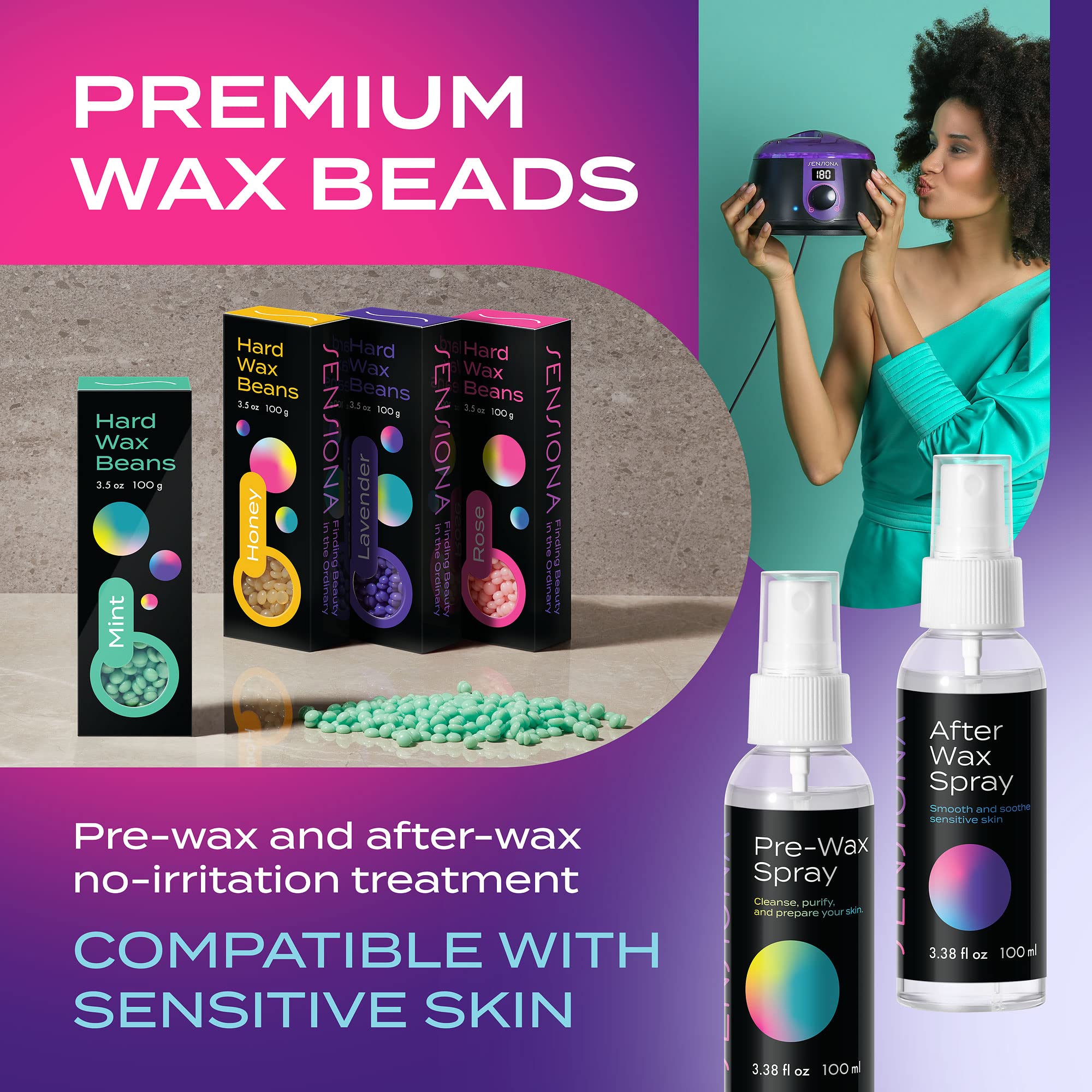 Buy Sensiona Hot Wax Kit, Unisex Hot Wax Hair Removal. Complete Home