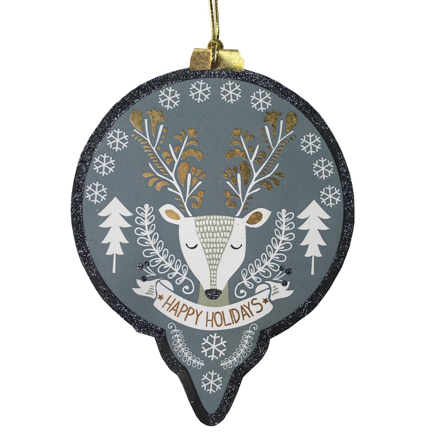 Jillson Roberts 6-Count Cardornament Hanging Christmas Cards with Envelopes Available in 12 Designs, Golden Deer