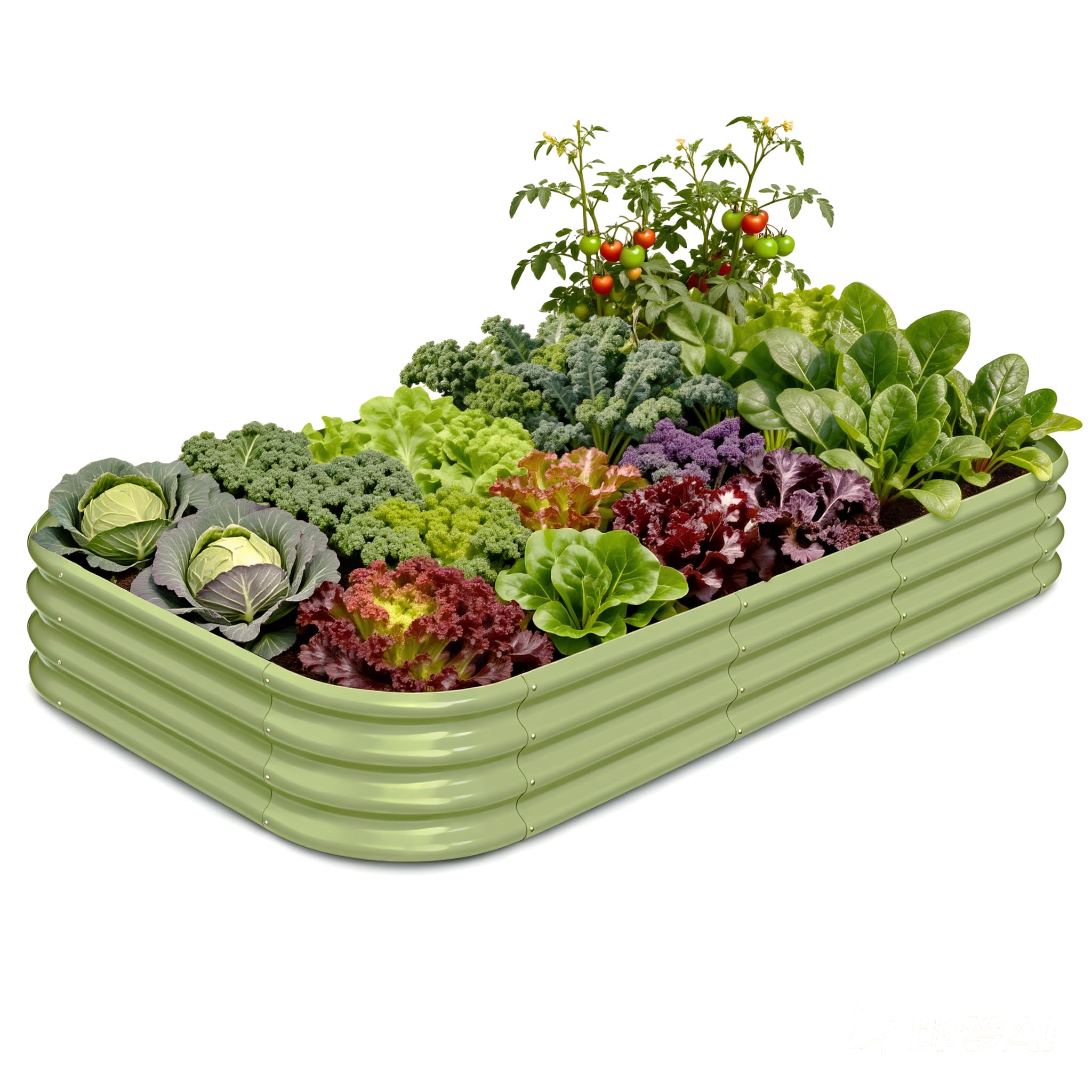 Annoell 8x4x1ft Galvanized Raised Garden Bed