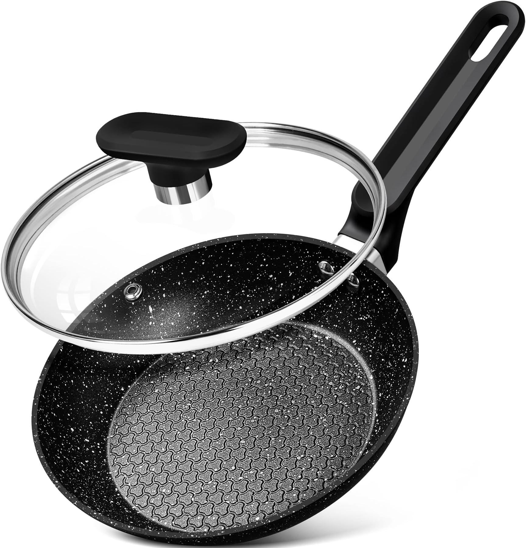 MICHELANGELO 20cm Small Frying Pan with Lid, Non Stick Frying Pan with
