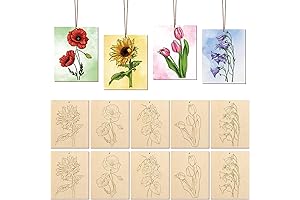 10 Pieces Large Predrilled Wood to Paint, Tulip Flower Craft Supplies