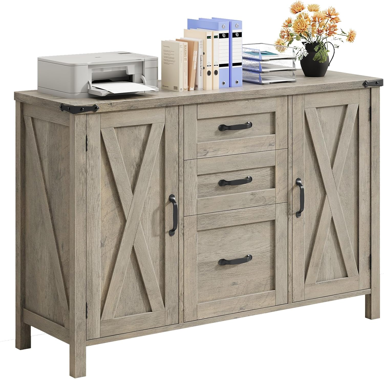 Top Surface of Filing Cabinet with Printer
