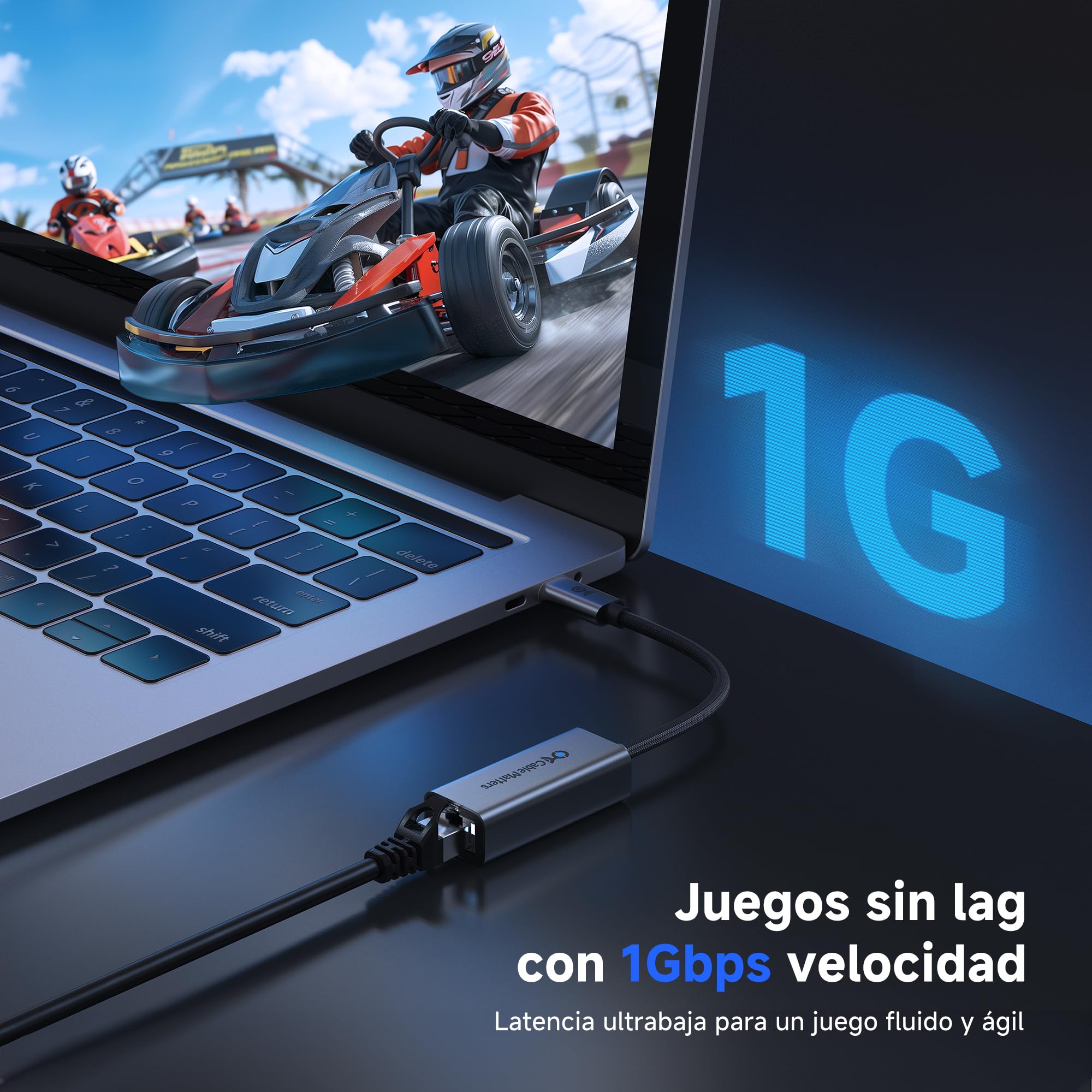 Cable Matters Adaptador USB C a Ethernet, Adaptador de Red Gigabit Ethernet a USB C para 1000 Mbps, Compatible con MacBook Pro, iPhone 16 Pro/MAX, iPad Pro, DELL XPS, Surface y más