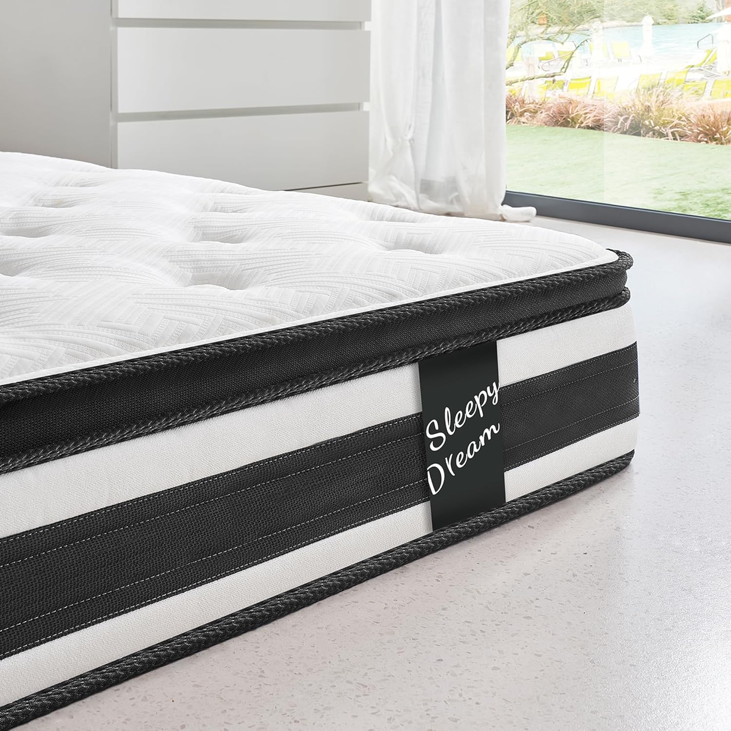 12 Inch King Size Hybrid Mattress Individual Pocket Spring Oeko-Tex 100 Breathable Memory Foam Knitted Cover CertiPUR-US