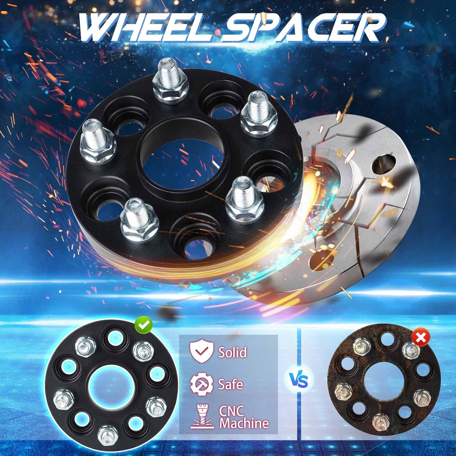 TadaMark 5x100 Hub Wheel Spacers, 20mm Thick Wheel Spacers, 54.1 Bore, M12x1.5 Studs, Fit for Camry 83-91, for Corolla 03-21, for Matrix 03-14, for Scion-tC 05-10, 4Pcs