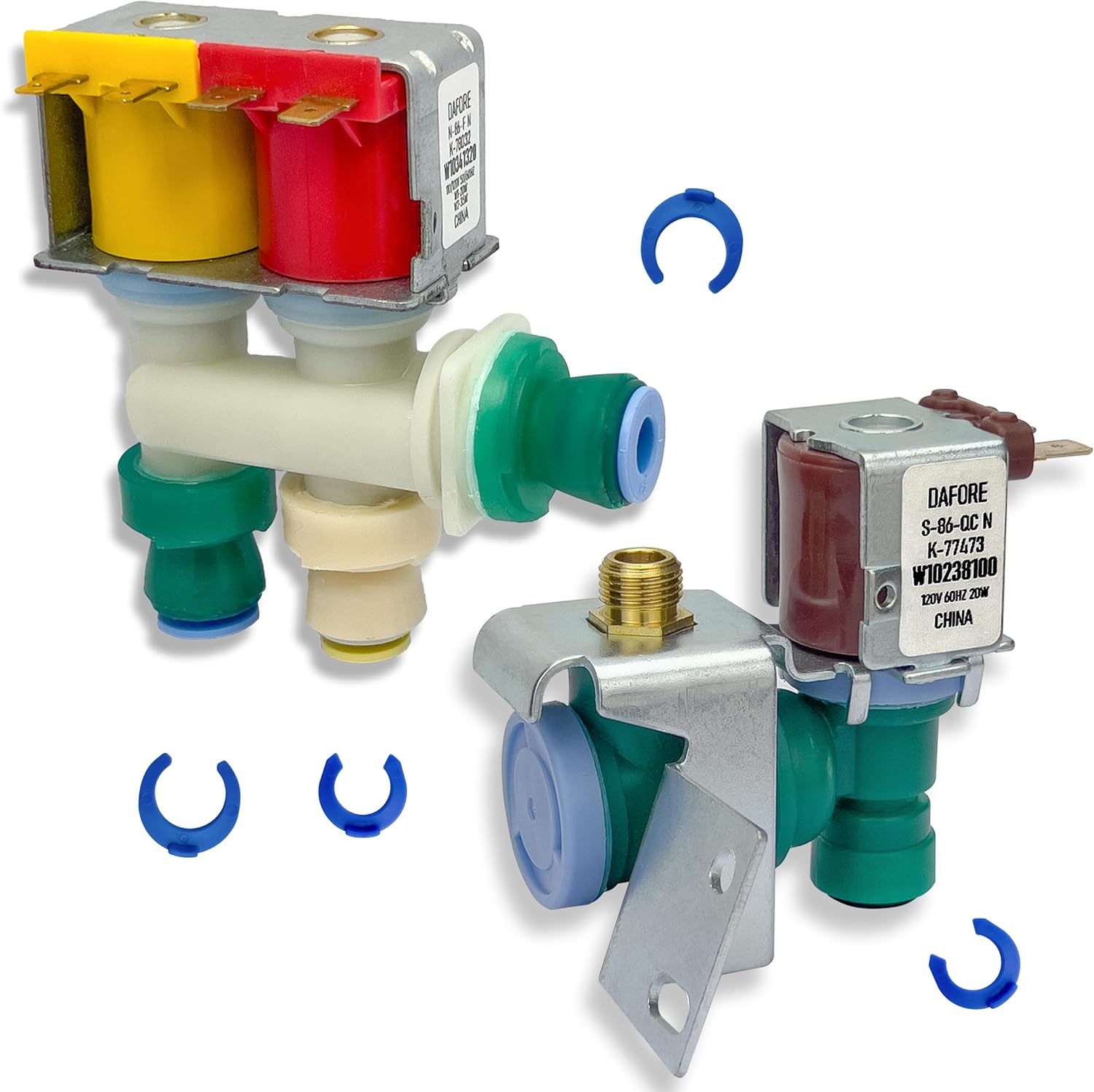 Upgraded WPW10238100 W10238100 & WPW10341320 W10341320 Combination Refrigerator Water Inlet Valve Compatible with Whirlpool Kenmore Kitchen-Aid Maytag