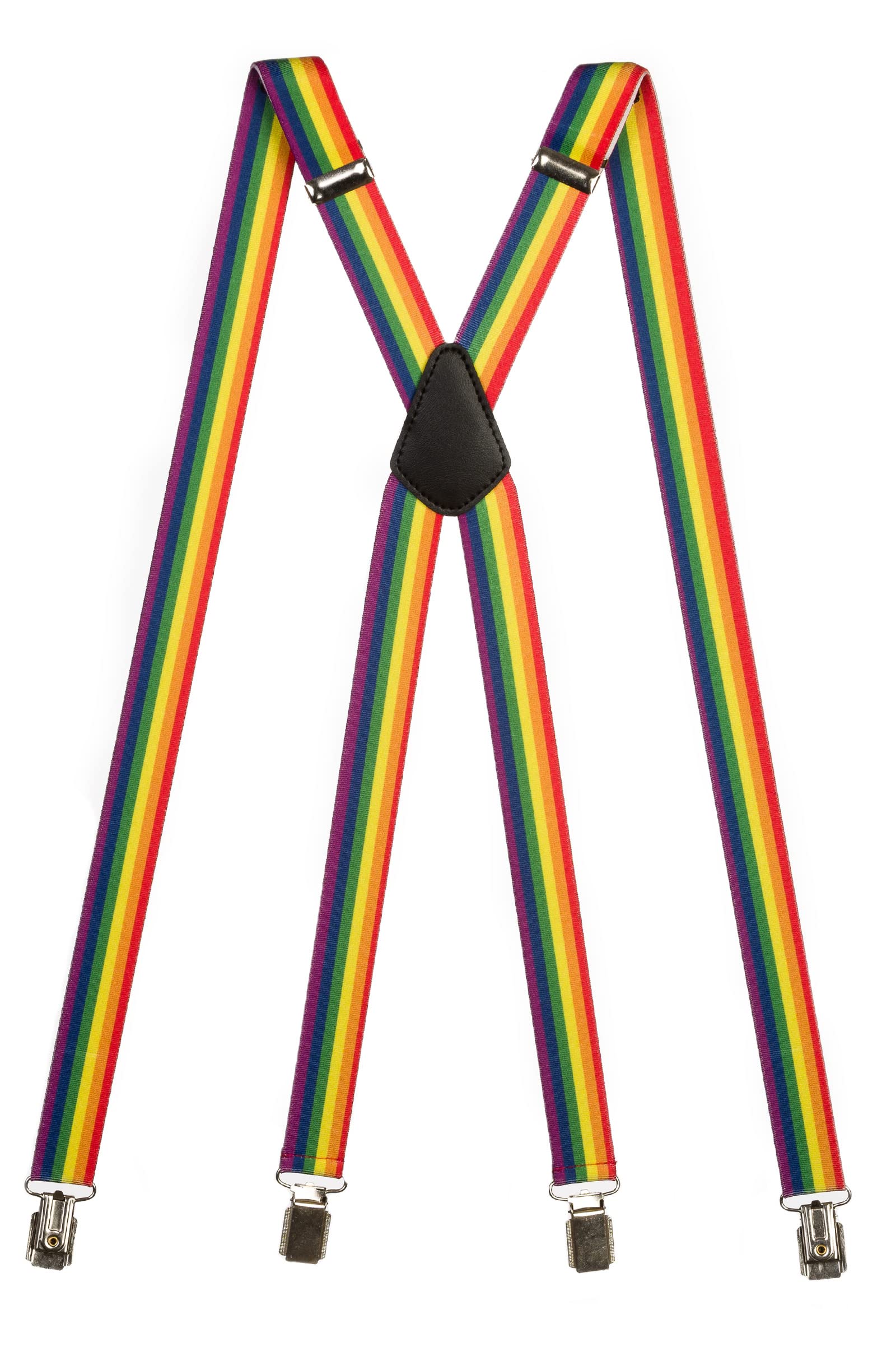Olata Unisex Fully Adjustable Clip On Rainbow Braces/Suspenders. 2.5cm, X-Shape