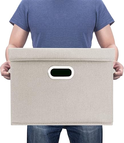 Miniatura 6 de TYEERS Contenedores de almacenamiento plegables grandes con tapas, contenedores de organización para almacenamiento de armario, almacenamiento de