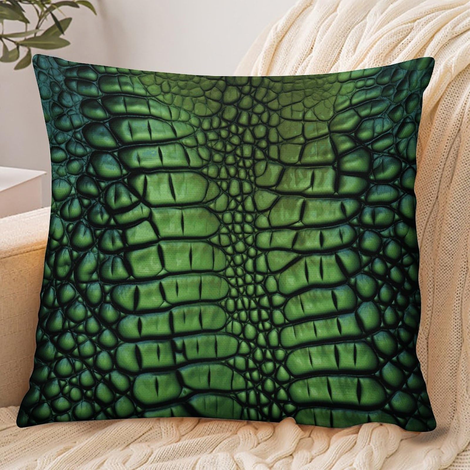 Fekiloot Style Alligator Skin Pillowcase Pillow Sham Pillow Case