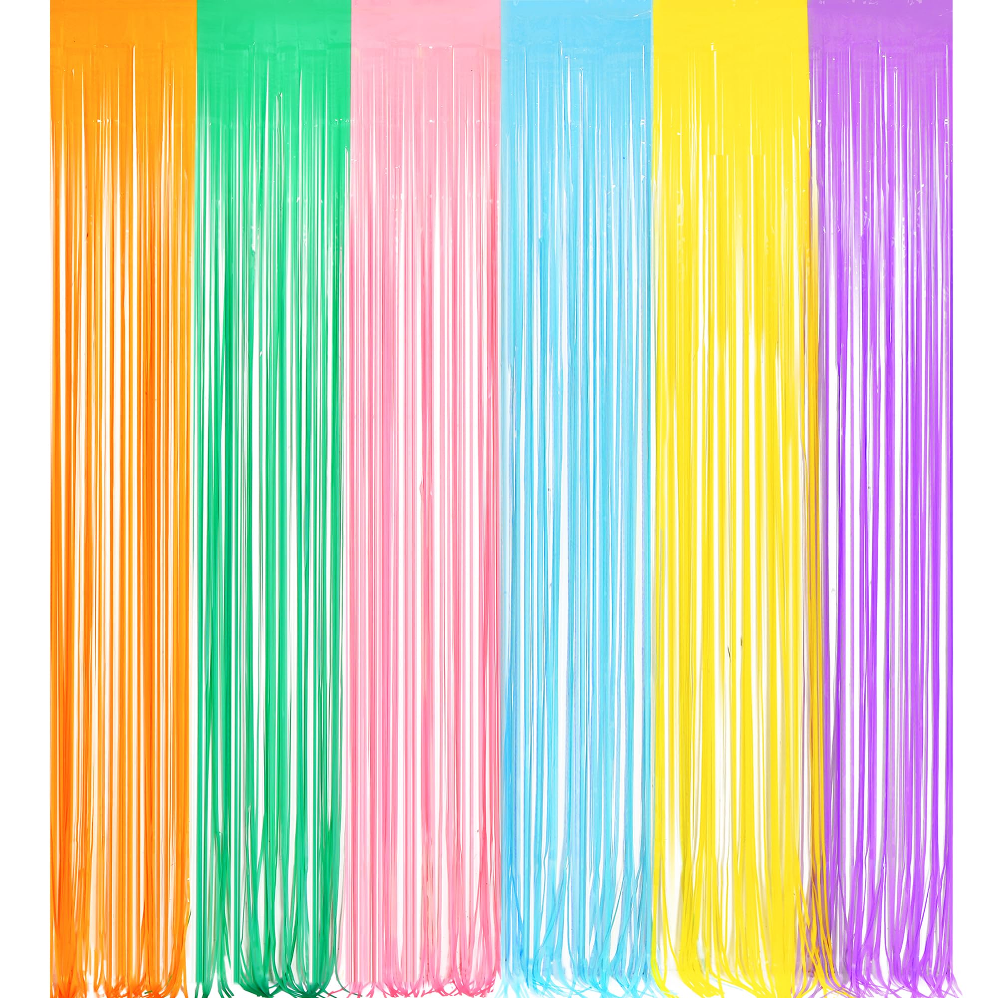 Ostern Lametta Vorhänge Pastell - GREATRIL Dopamin Party Vorhang Metallic Regenbogen Geburtstag Folien Fransen Fotowand für Frühling Bridgerton Obst Eiscreme Frutti Einschulung Donut Party Deko