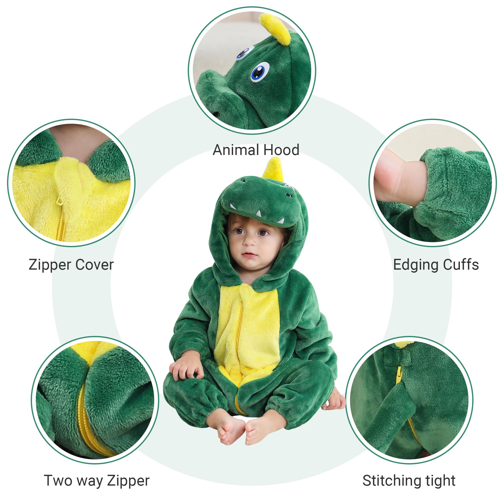 Costume Cosplay di Halloween Unisex con Cappuccio a Forma di Animale per Neonati Maschi e Femmine 2-36 Mesi