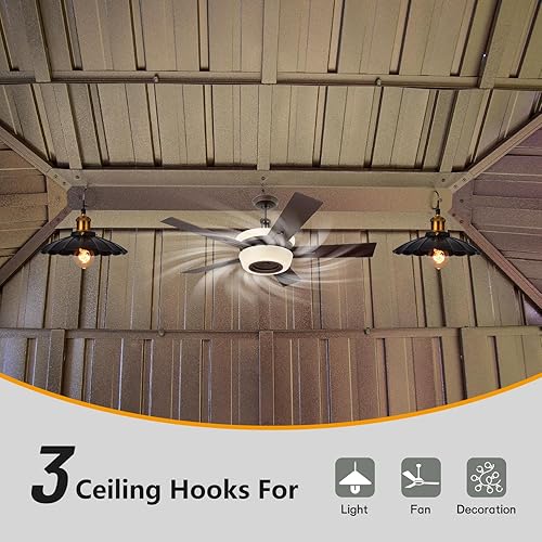 Miniatura 4 de 12' x 16' Hardtop Gazebo Outdoor Aluminum Gazebos Grill with Galvanized Steel Double Canopy for Patios Deck Backyard,Curtains&Netting by domi Marco