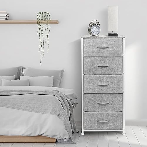 Vista 74 de Sorbus Cómoda de mesita de noche con 2 cajones de madera sintética, mesita de noche con almacenamiento para dormitorio, sala de estar, armario