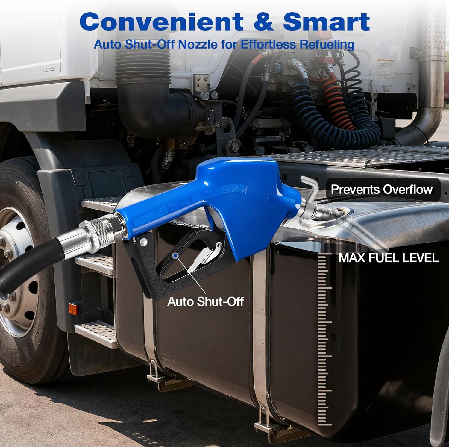 12V Fuel Transfer Pump 15 GPM, Diesel Transfer Pump 12 Volt with Auto Shut Off Nozzle, Hose & Filter, Electric Gasoline Transfer Pump Kit for Fuel Tank, Gasoline, Diesel, Kerosene