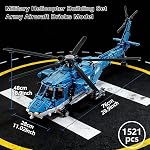 Powered Military Helicopter Building Blocks Set – 1521PCS Army Aircraft Bricks Model with Motor-Driven Rotors, Power Module & Mechanical Gear System – STEM Engineering Toy for Boys, Teens & Adults