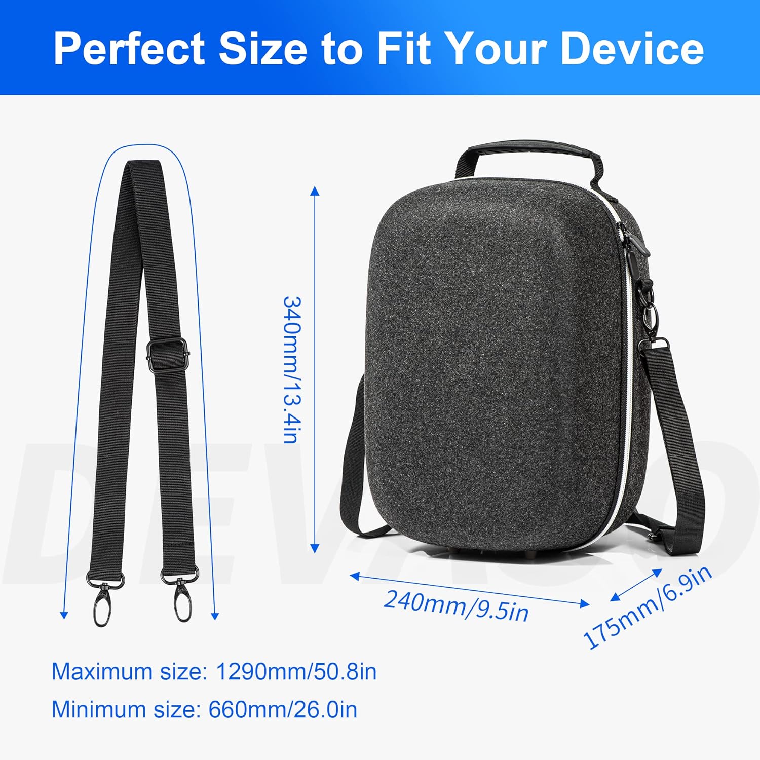 DEVASO Hard Carrying Case for Playstation VR2 Gaming, Headset and Touch Controllers Accessories Case, Portable Travel Storage Bag All-in-One Storage - Excluding vr for PSVR2