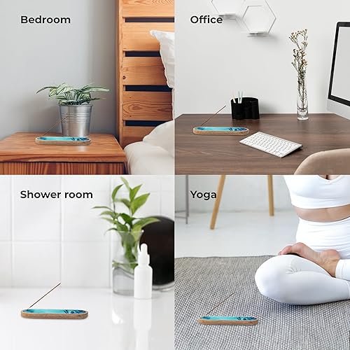 Miniatura 6 de Soporte para incienso o quemador de incienso, moderno colector de cenizas o incienso para decoraciones de mesa, bandeja de incienso de madera para