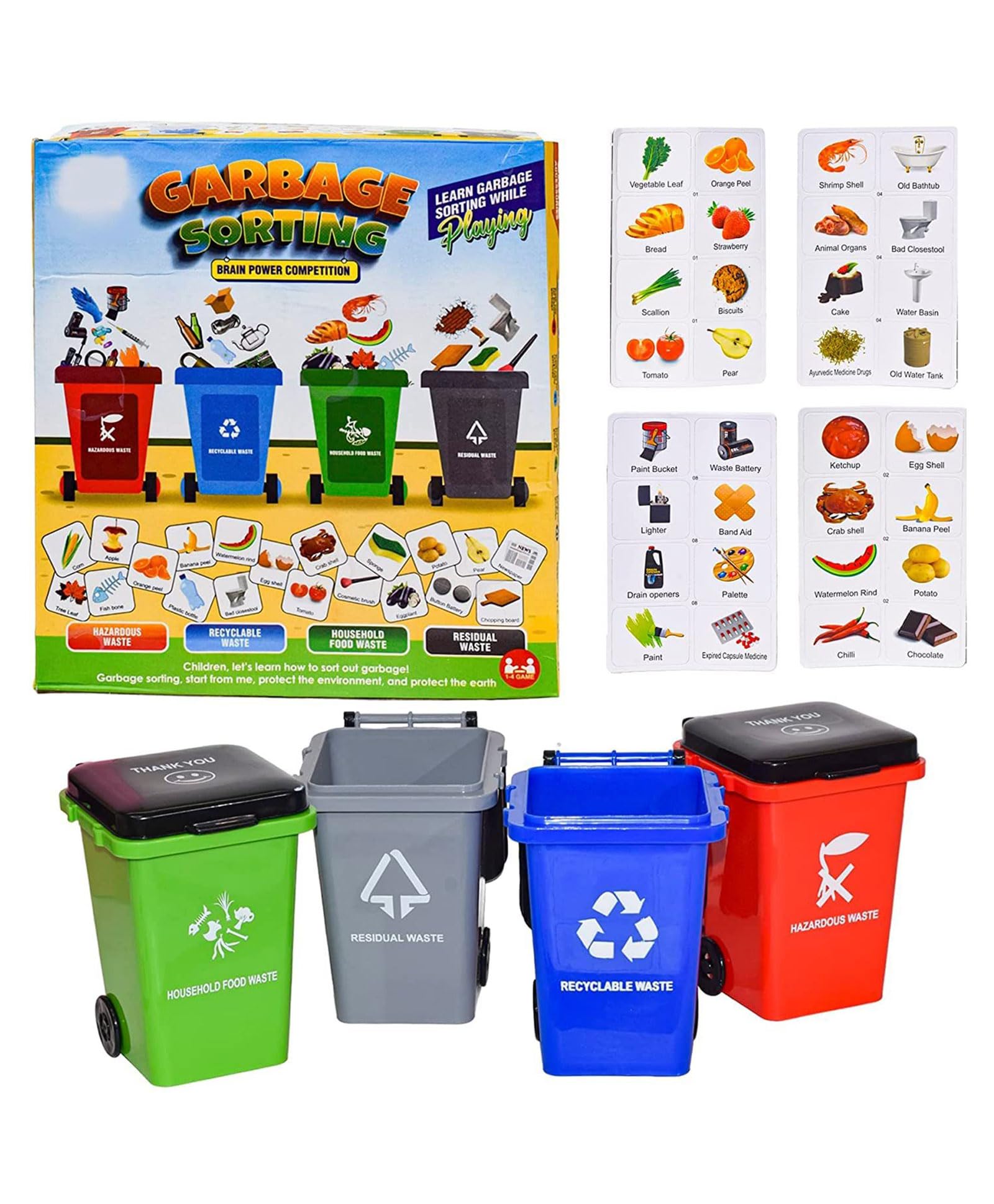 URBAN TOYS Garbage Classification Trash Sorting Puzzle Game | with Trash Can Cards, Interactive, Non Toxic Intelligence Development for Kids, Preschool Educational Learning Toys | COLOR MAY VARY (B0CH9VNLKX) Amazon Price History, Amazon Price Tracker
