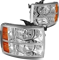 Vista 11 de DNA MOTORING HL-HPL-CSIL07-G2-CH-AM - Faro delantero de doble proyector LED DRL compatible con Chevy Silverado 2007-2014, cromo/ámbar