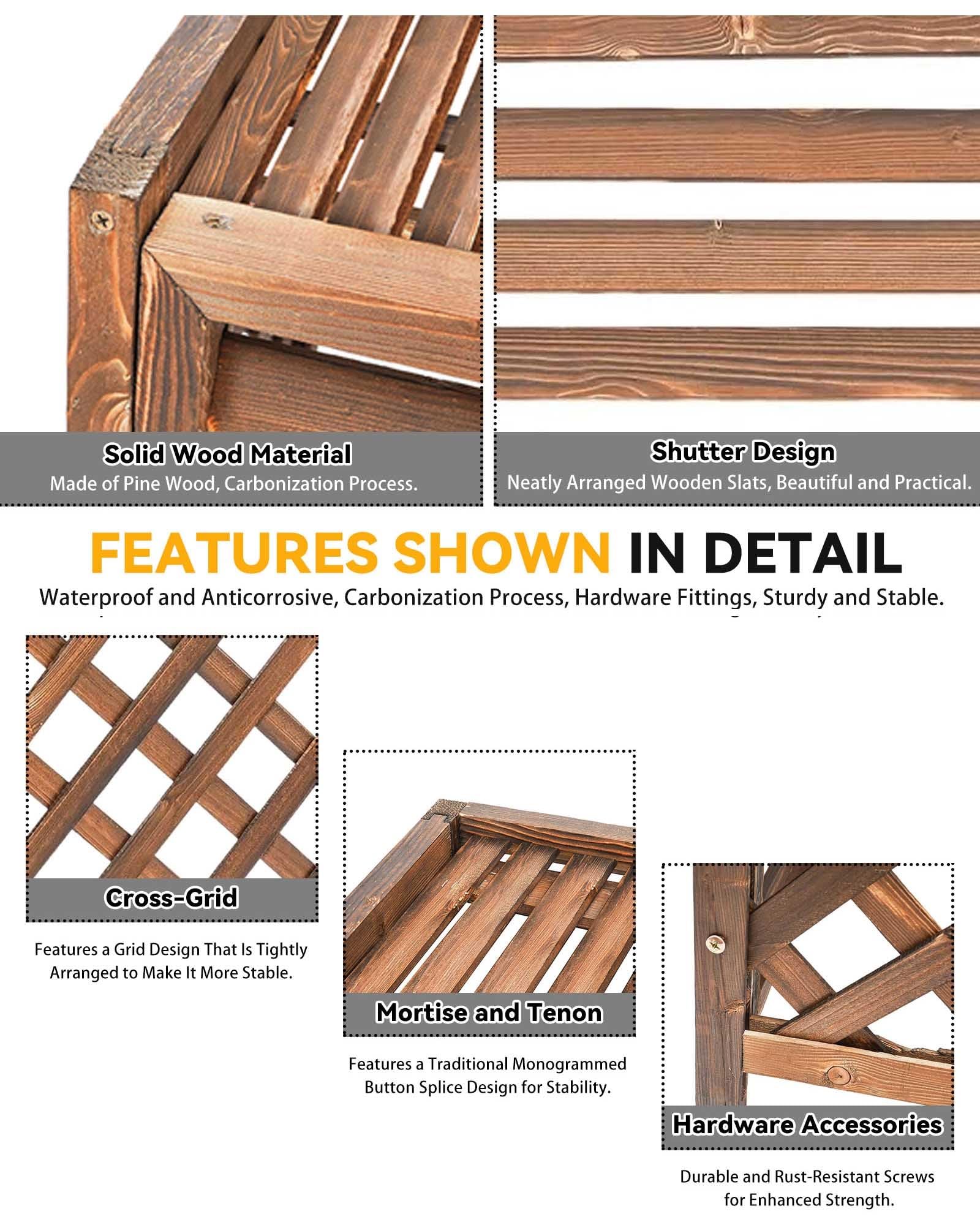 Copri Condizionatore da Esterno in Legno Massiccio 105x47x80 cm Protezione Solare Terrazza Balcone Patio