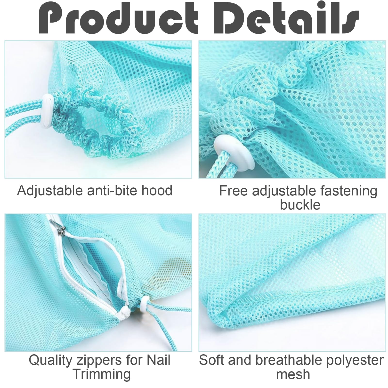 WUERKIYA Cat Grooming Bag, Cat Bath Bag, Adjustable Cat Bathing Bag, Durable Anti Scratch & Bite Cat Shower Net Bag - Image 3