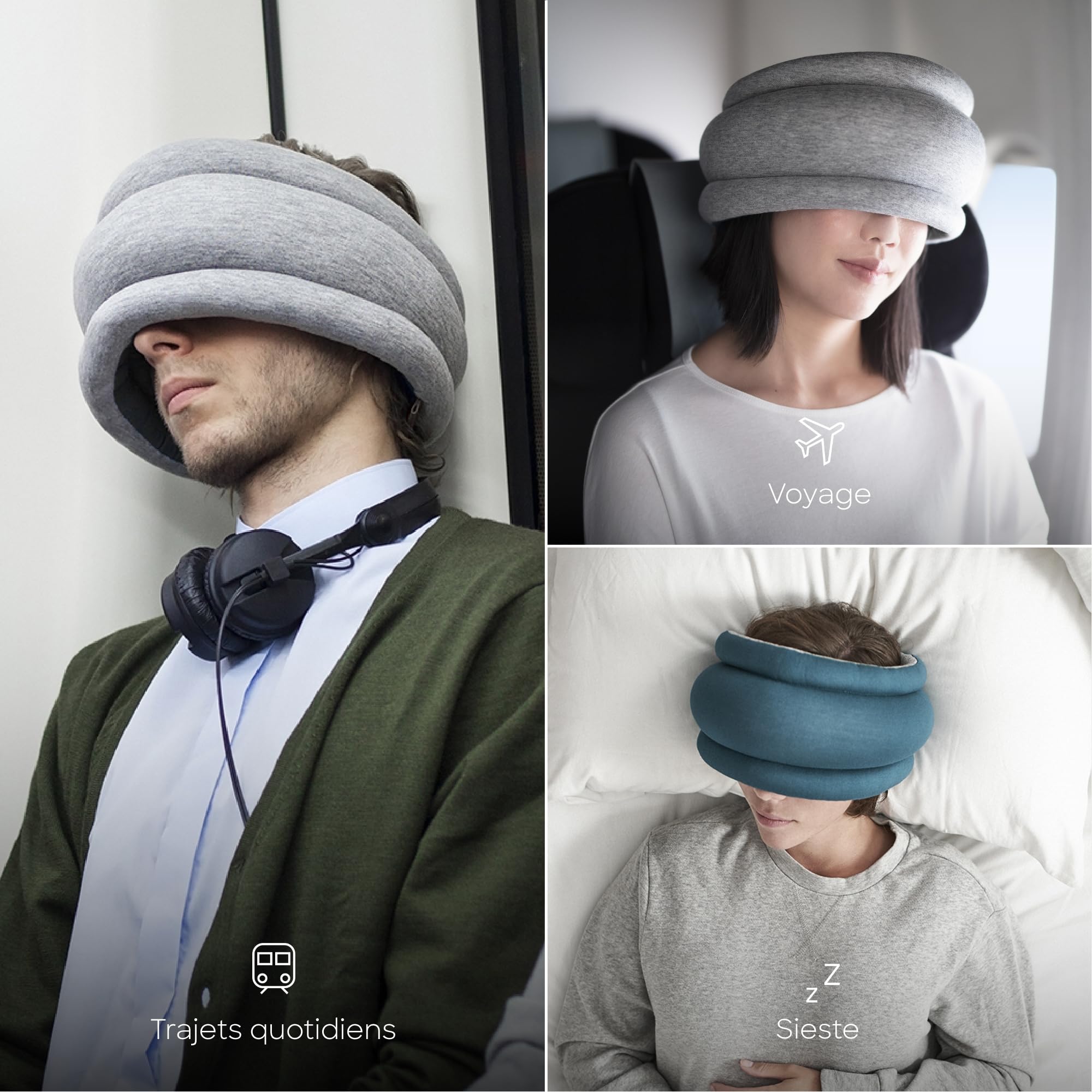 OSTRICH PILLOW Light - Oreiller de Voyage & Oreiller de Sieste - Confort Premium & Léger, Ajustable à Votre Tête, Petit & Polyvalent, Design Réversible, Entretien Facile