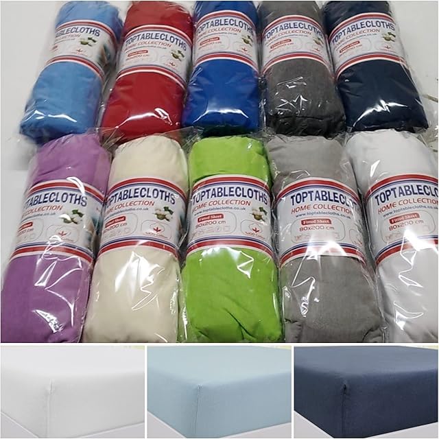 Jersey Fitted Sheets - 100% Finest Cotton- soft - Non-Iron - Wrinkle resistant (Cream, Double 137x190 +30)
