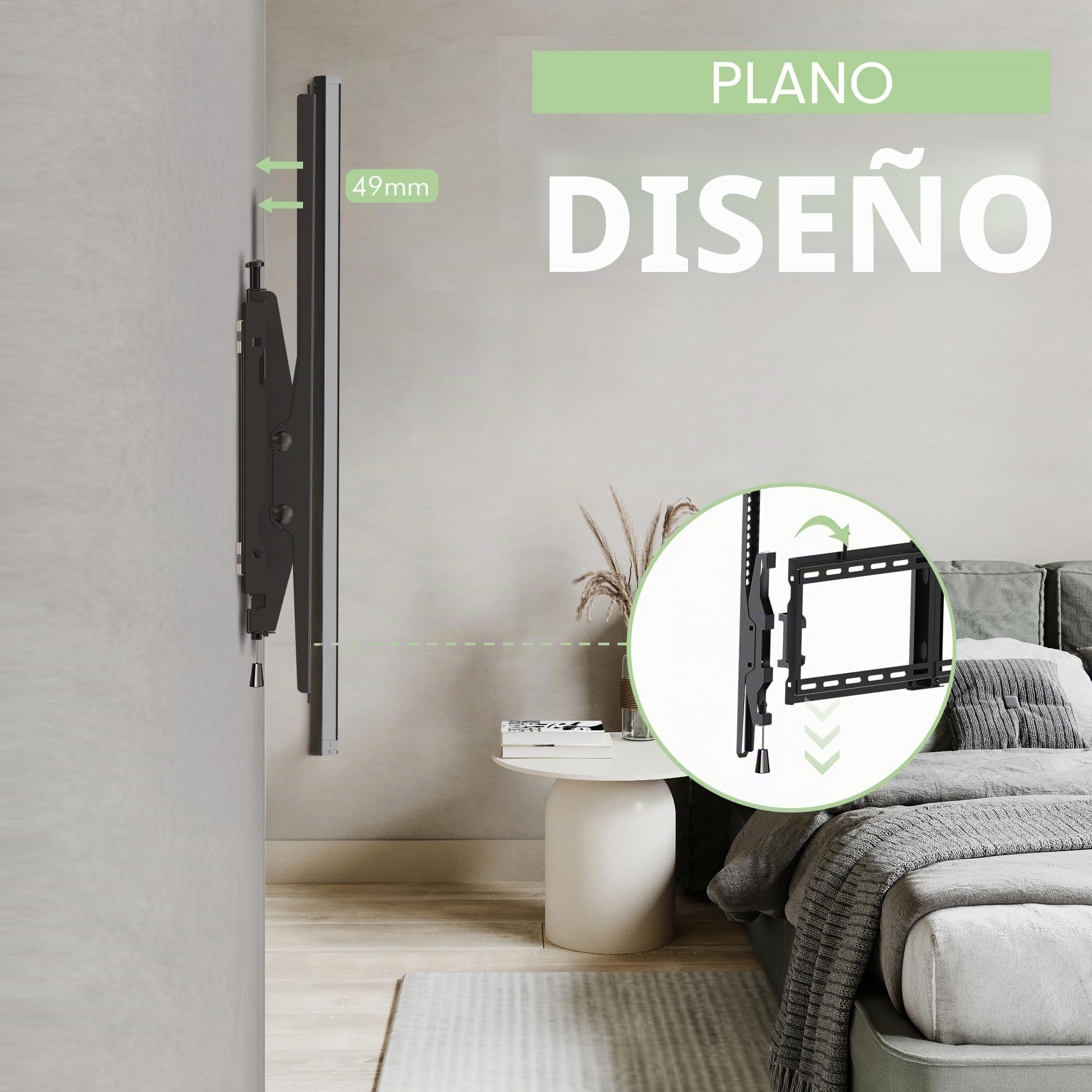 Soporte de Pared para TV de 32"-85" LED/LCD/Plasma TV Extensible Inclinable - Carga Máx. 50 kg - VESA Máx. 600x400mm