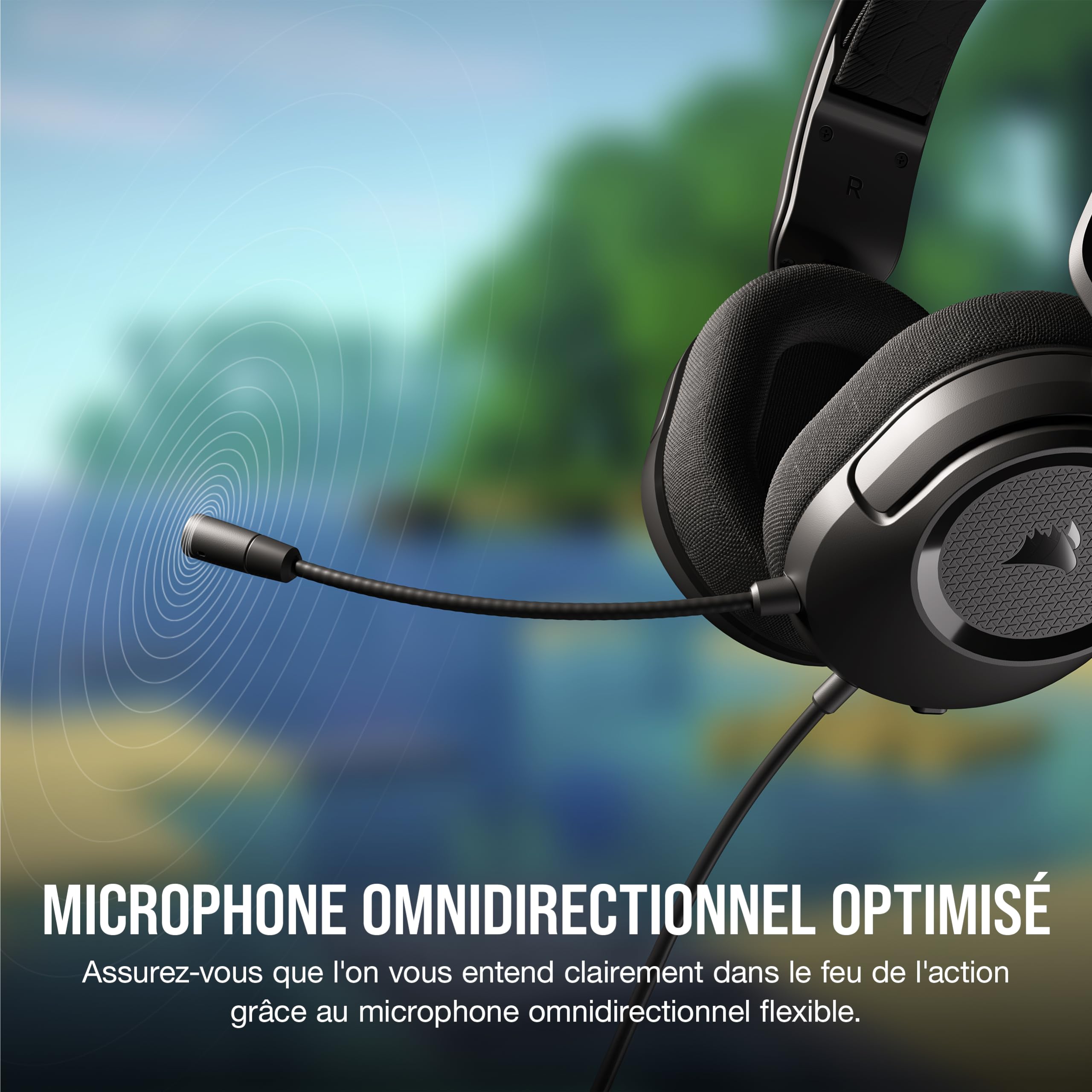 Corsair HS35 v2 Cuffie Gaming Multipiattaforma con Microfono Omnidirezionale Flessibile, Cavo 3,5 mm per PC, PS5, Xbox, Carbonio