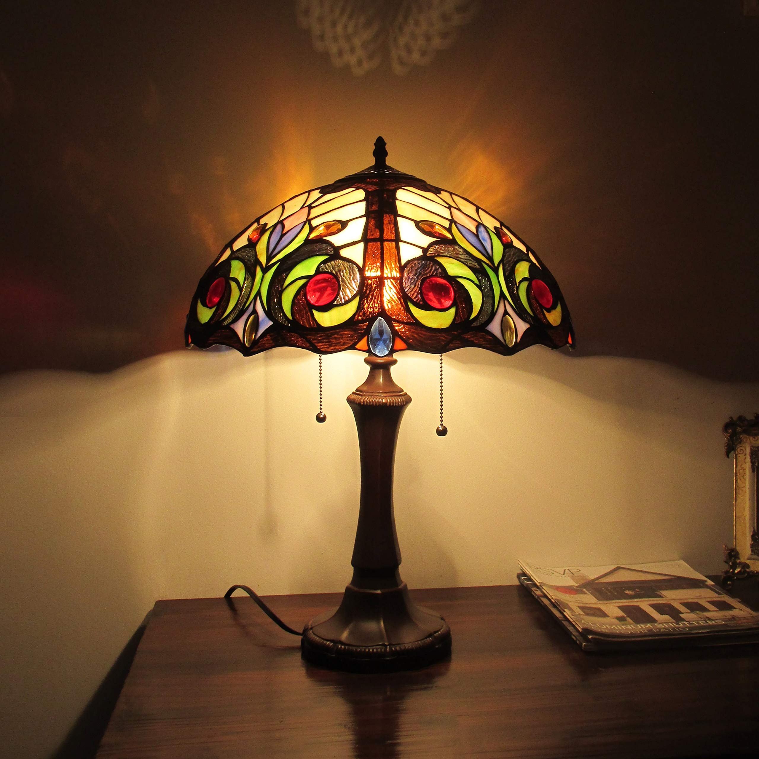 Chloe Lighting Lennon Tiffany-Style Dark Bronze 2 Light Victorian