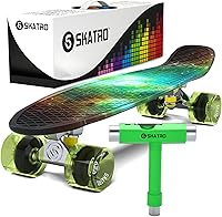 Vista 20 de Skatro - Monopatín modelo mini cruiser. Tablero de plástico de estilo retro de 22 x 6 pulgadas.Viene completo.