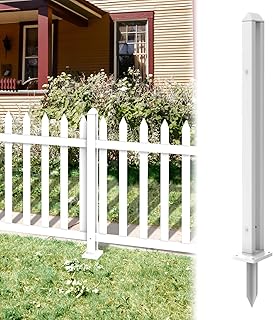 ECOOPTS 30" H Vinyl Picket Fence Post White PVC Post for Picket Fence