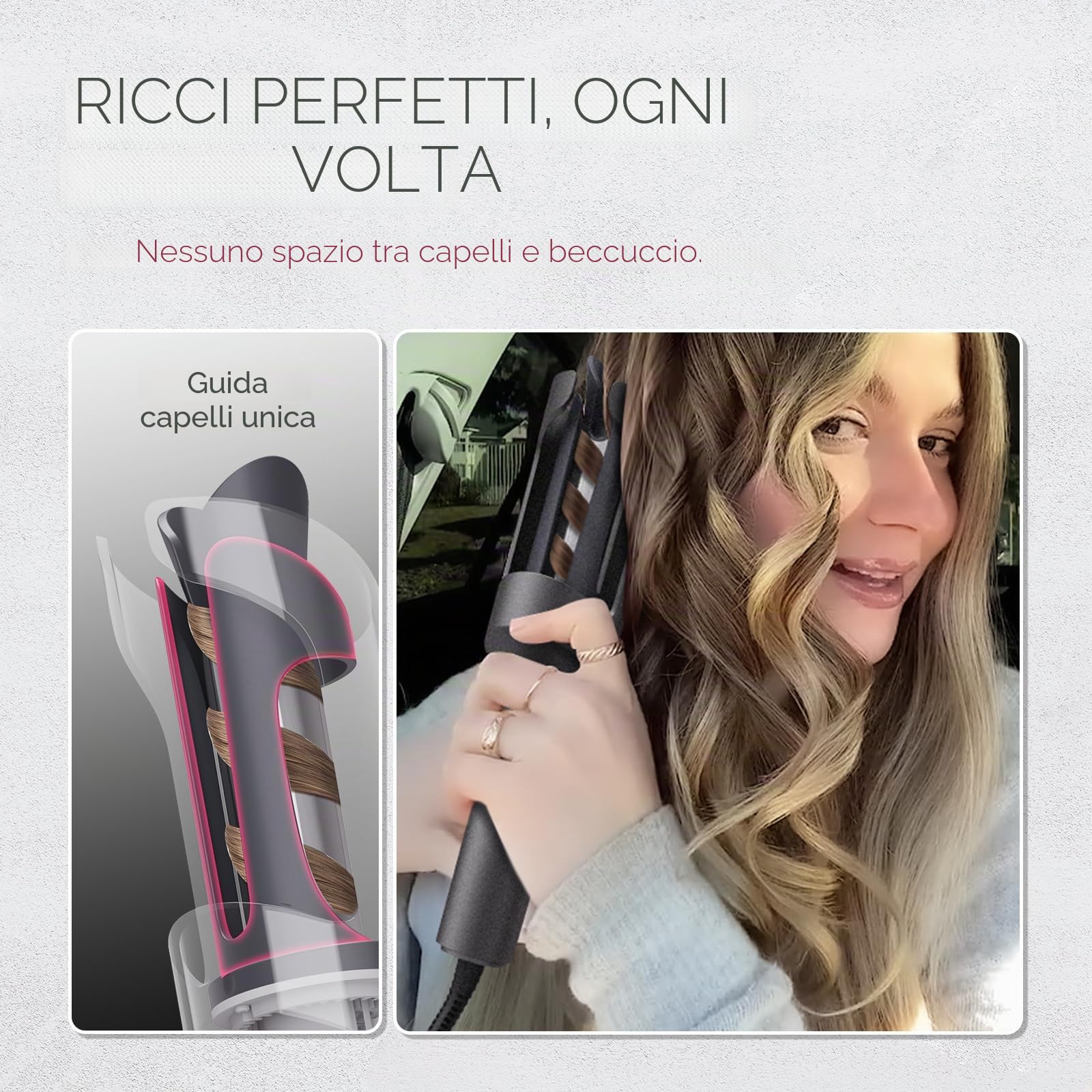 TYMO CURLPRO Arricciacapelli Automatico per Grandi Ricci + TYMO Spazzola Lisciante Capelli
